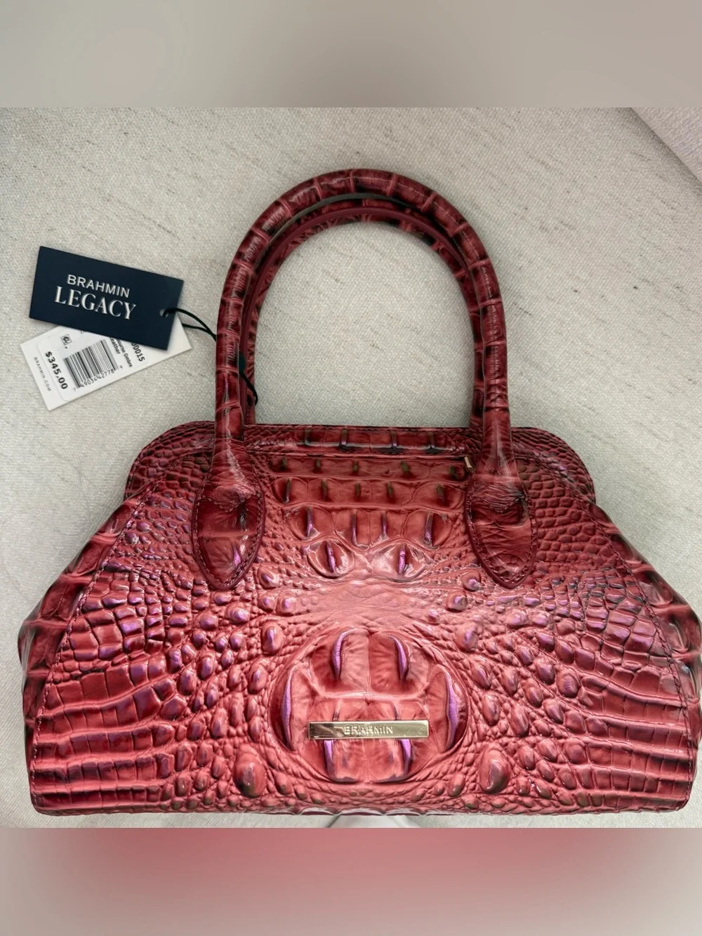 Brahmin Mika Satchel Coquette Vintage Rose Melbourne Leather